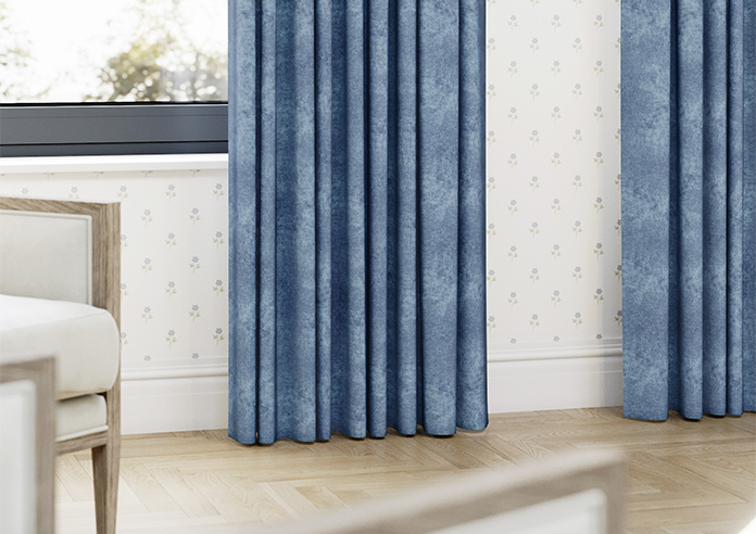 Florence Faux Suede, Prussian Blue - Made to Measure Curtains - Image 5